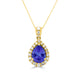 1.65ct Pear Shape Tanzanite Pendant with 0.37 cttw Diamond