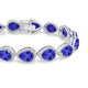 26.25ct Pear Shape Tanzanite Bracelet with 2.01 cttw Diamond