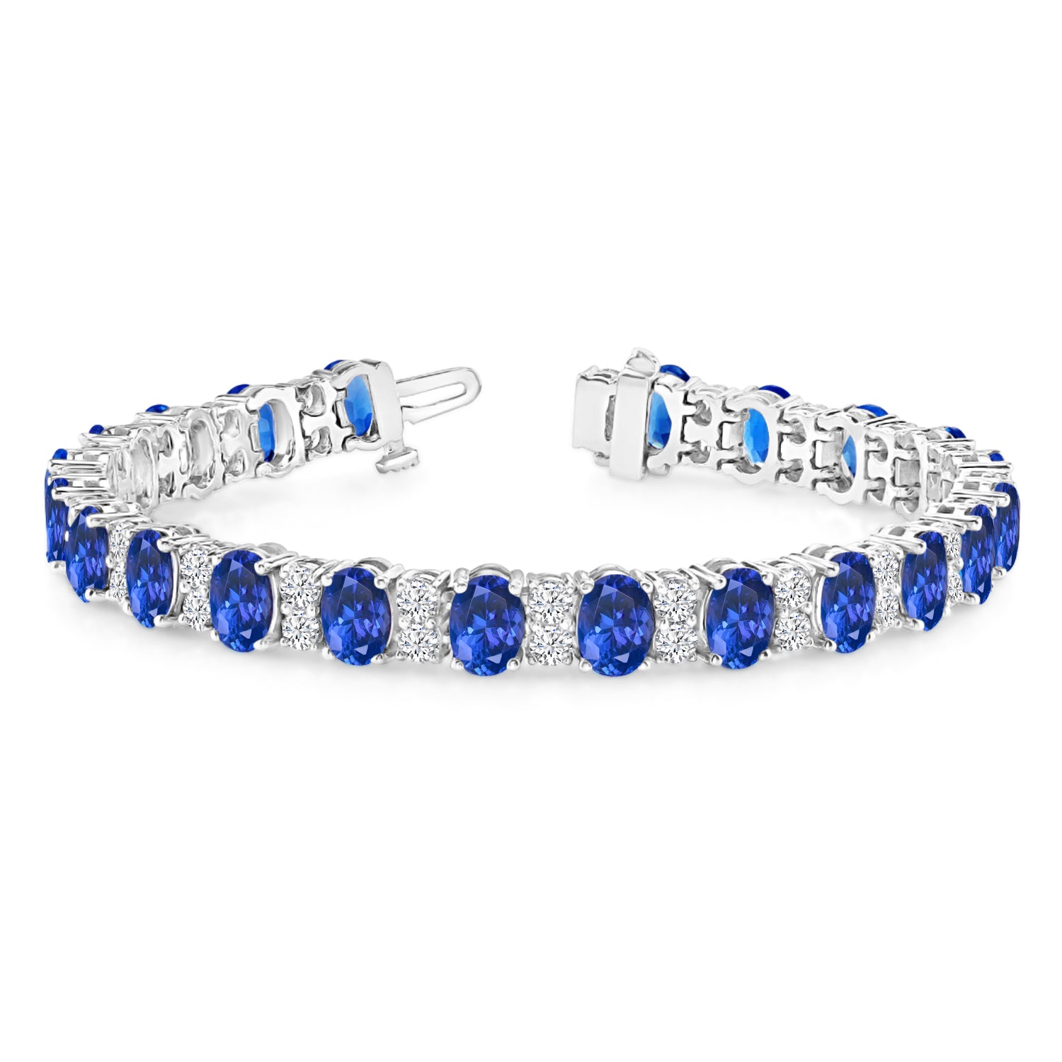 14 Karat White Gold Two Color Tanzanite and Diamond Bracelet For Sale at  1stDibs | tanzanite bracelet white gold, blue diamond bracelet, tanzanite  bracelets white gold
