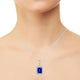 4.5ct Emerald Cut Tanzanite Pendant with 0.75 cttw Diamond