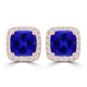 TMR121120 - Scarlett - Cushion Tanzanite and Diamond Earring Halo