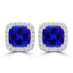 TMR121120 - Scarlett - Cushion Tanzanite and Diamond Earring Halo