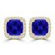 TMR121120 - Scarlett - Cushion Tanzanite and Diamond Earring Halo