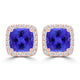 TMR121120 - Scarlett - Cushion Tanzanite and Diamond Earring Halo