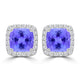 TMR121120 - Scarlett - Cushion Tanzanite and Diamond Earring Halo