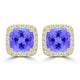 TMR121120 - Scarlett - Cushion Tanzanite and Diamond Earring Halo