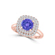 TMR121186 - Ivy - Round Tanzanite and Diamond Ring Double Halo