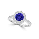 TMR121151 - Lucy - Round Tanzanite and Diamond Ring Scalloped Halo