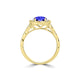 TMR121151 - Lucy - Round Tanzanite and Diamond Ring Scalloped Halo