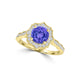 TMR121151 - Lucy - Round Tanzanite and Diamond Ring Scalloped Halo