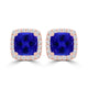 TMR121120 - Scarlett - Cushion Tanzanite and Diamond Earring Halo