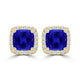 TMR121120 - Scarlett - Cushion Tanzanite and Diamond Earring Halo