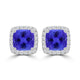 TMR121120 - Scarlett - Cushion Tanzanite and Diamond Earring Halo