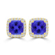 TMR121120 - Scarlett - Cushion Tanzanite and Diamond Earring Halo