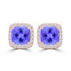 TMR121120 - Scarlett - Cushion Tanzanite and Diamond Earring Halo