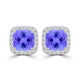 TMR121120 - Scarlett - Cushion Tanzanite and Diamond Earring Halo