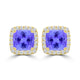 TMR121120 - Scarlett - Cushion Tanzanite and Diamond Earring Halo