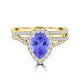 TMR121232 - Alianna - Pear Tanzanite and Diamond Ring Halo