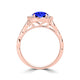 TMR121151 - Lucy - Round Tanzanite and Diamond Ring Scalloped Halo