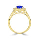 TMR121151 - Lucy - Round Tanzanite and Diamond Ring Scalloped Halo