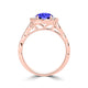 TMR121151 - Lucy - Round Tanzanite and Diamond Ring Scalloped Halo