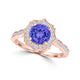 TMR121151 - Lucy - Round Tanzanite and Diamond Ring Scalloped Halo