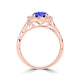 TMR121151 - Lucy - Round Tanzanite and Diamond Ring Scalloped Halo