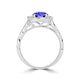 TMR121151 - Lucy - Round Tanzanite and Diamond Ring Scalloped Halo