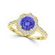 TMR121151 - Lucy - Round Tanzanite and Diamond Ring Scalloped Halo