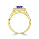 TMR121151 - Lucy - Round Tanzanite and Diamond Ring Scalloped Halo