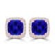 TMR121120 - Scarlett - Cushion Tanzanite and Diamond Earring Halo