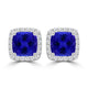 TMR121120 - Scarlett - Cushion Tanzanite and Diamond Earring Halo