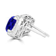 TMR121120 - Scarlett - Cushion Tanzanite and Diamond Earring Halo