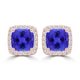 TMR121120 - Scarlett - Cushion Tanzanite and Diamond Earring Halo