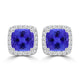 TMR121120 - Scarlett - Cushion Tanzanite and Diamond Earring Halo