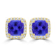 TMR121120 - Scarlett - Cushion Tanzanite and Diamond Earring Halo