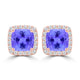 TMR121120 - Scarlett - Cushion Tanzanite and Diamond Earring Halo