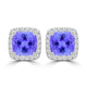 TMR121120 - Scarlett - Cushion Tanzanite and Diamond Earring Halo