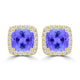 TMR121120 - Scarlett - Cushion Tanzanite and Diamond Earring Halo