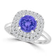 TMR121186 - Ivy - Round Tanzanite and Diamond Ring Double Halo