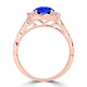 TMR121151 - Lucy - Round Tanzanite and Diamond Ring Scalloped Halo