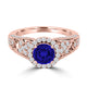 TMR121185 - Nevaeh - Round Tanzanite and Diamond Ring Halo