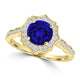 TMR121151 - Lucy - Round Tanzanite and Diamond Ring Scalloped Halo