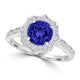 TMR121151 - Lucy - Round Tanzanite and Diamond Ring Scalloped Halo