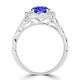 TMR121151 - Lucy - Round Tanzanite and Diamond Ring Scalloped Halo