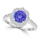 TMR121151 - Lucy - Round Tanzanite and Diamond Ring Scalloped Halo