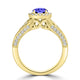 TMR121185 - Nevaeh - Round Tanzanite and Diamond Ring Halo