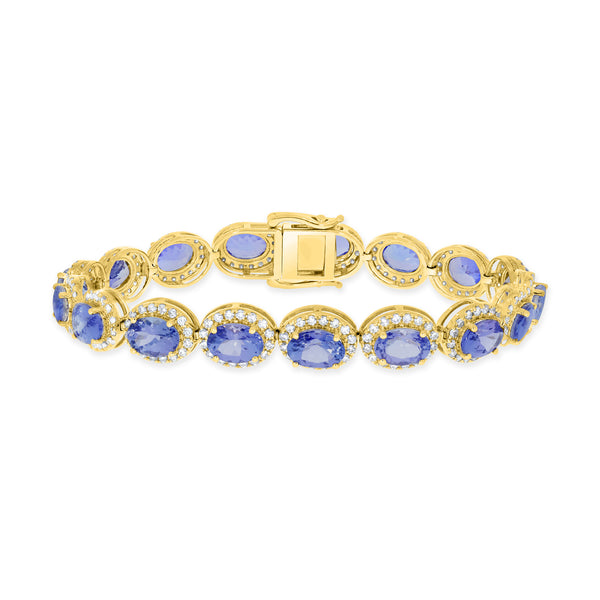20.08 Ct Natural Blue Oval Tanzanite Eternity Tennis Bracelet 14k White  Gold – Diamond Leaders – Diamonds from the source in wholesale price