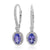 1.81ct AAAA Oval Tanzanite Earring with 0.32 cttw Diamond in 14K White Gold