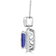 2.67 ct AAAA Cushion Tanzanite Pendant with 0.31 cttw Diamond in 14K White Gold